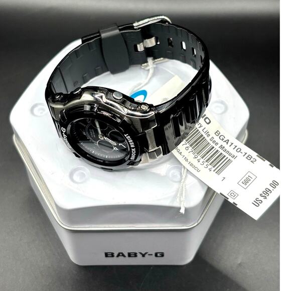 Casio Baby-G BGA110-1B2 Analog Digital Black Women’s Watch Discontinued main image 4
